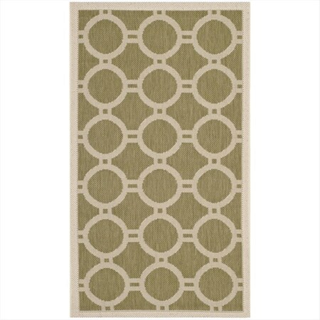 Safavieh 2 Ft. X 3 Ft. -7 In. Rectangle Indoor-Outdoor Courtyard- Green And Beige- Machine Made Rug CY6924-244-2